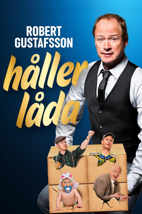 Robert Gustafsson holding the box poster