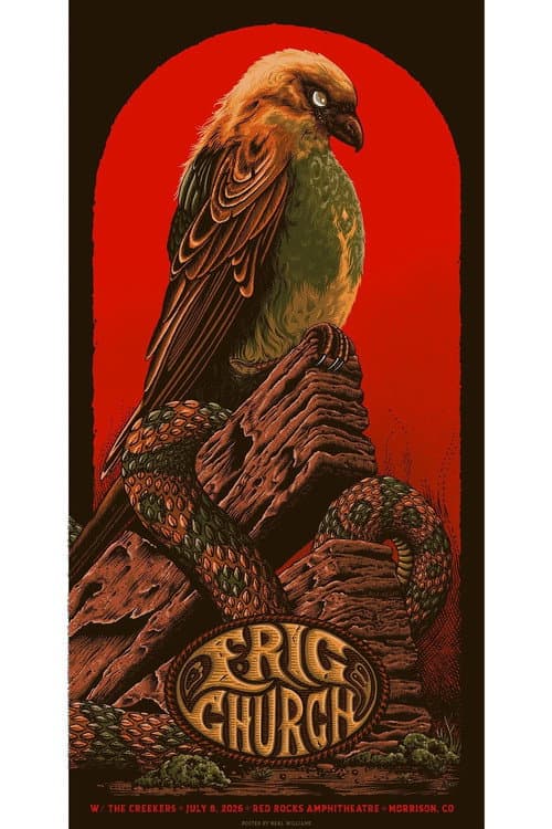 Eric Church - Live at Red Rocks Amphitheatre 7-08-2026 poster
