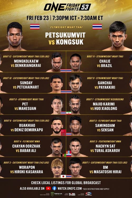 ONE Friday Fights 53: Phetsukumvit vs. Kongsuk poster