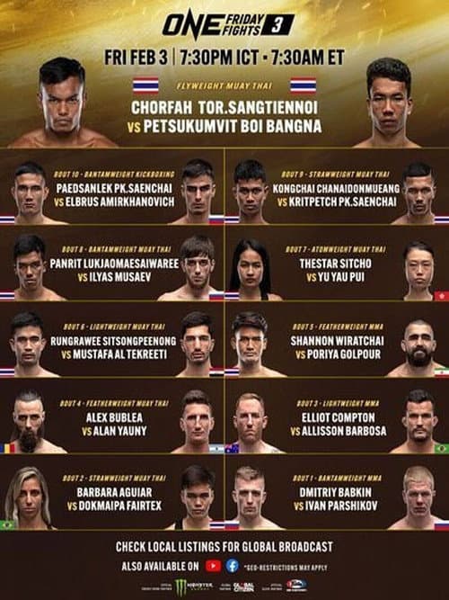 ONE Friday Fights 3: Chorfah vs. Petsukumvit poster